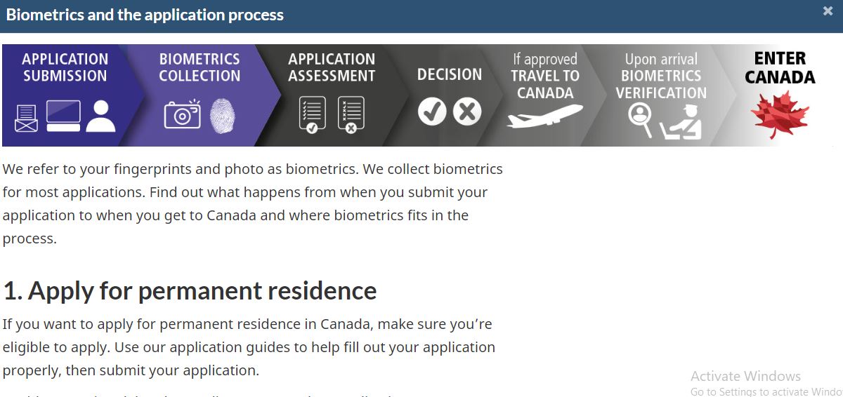 Canada Investor Visa: A picture showing landing page for Canada Investor Visa application guidelines.