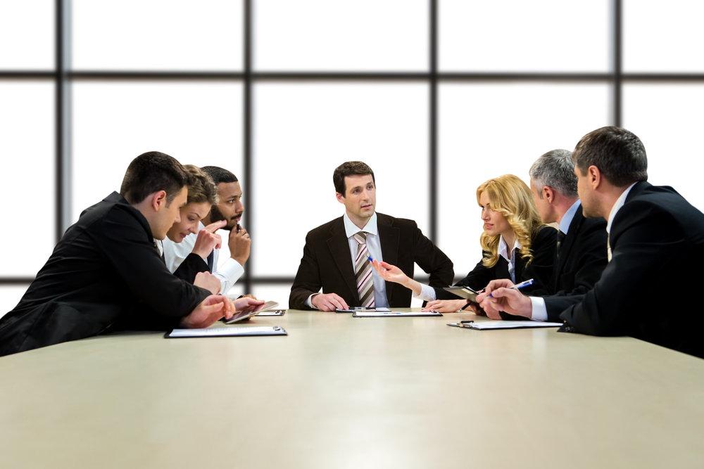 UK Workplace Etiquette Mistakes That Could Cost You: Official men and women talking. Business People on white background. Looking for the best strategy. 