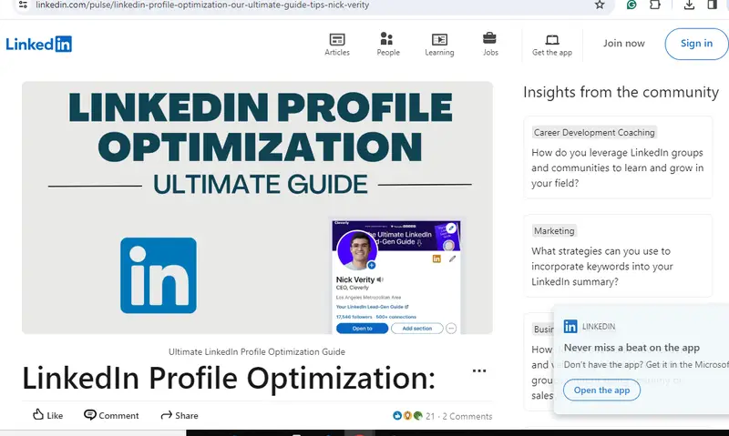 The Ultimate Guide to Landing a Remote Job with No Experience: Optimized LinkedIn profile
