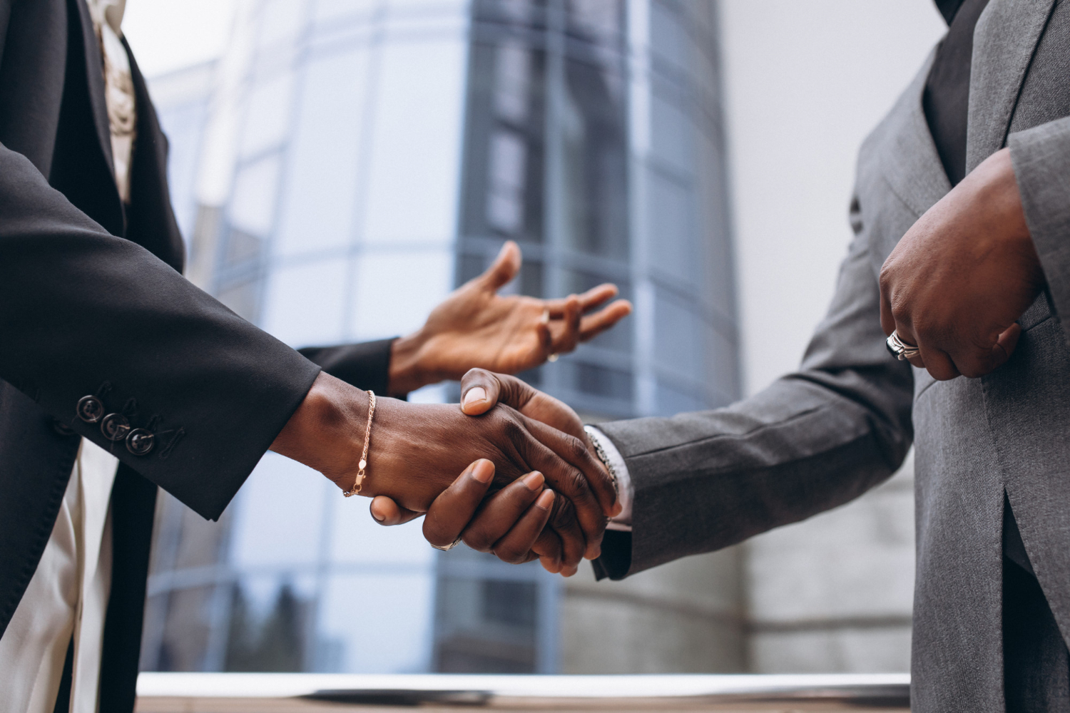 Remote Bookkeeper & Administrative Specialist role at Business & Financial Solutions, Inc.: Picture of a business partners having handshake